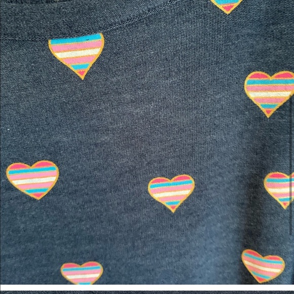 NWT Chaser Heart Valentine’s Top Graphic Love Tee Blue Medium - Picture 4 of 7